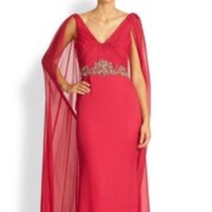 NWT Marchesa Notte pink caftan evening dress sz 0